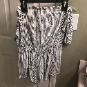stripped off the shoulder romper